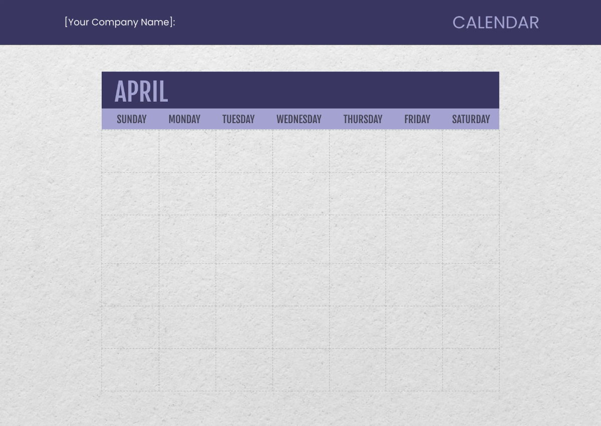 Free Blank Monthly Calendar Template to Edit Online