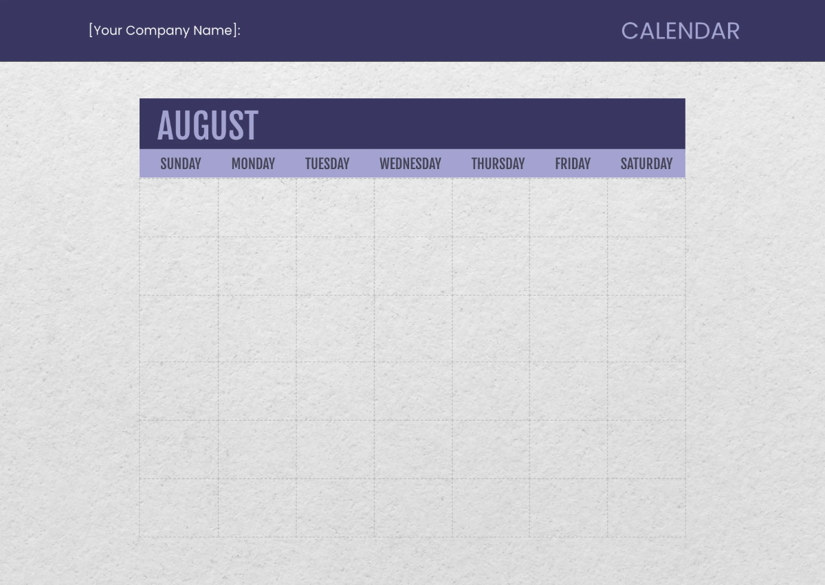 Free Blank Monthly Calendar Template to Edit Online