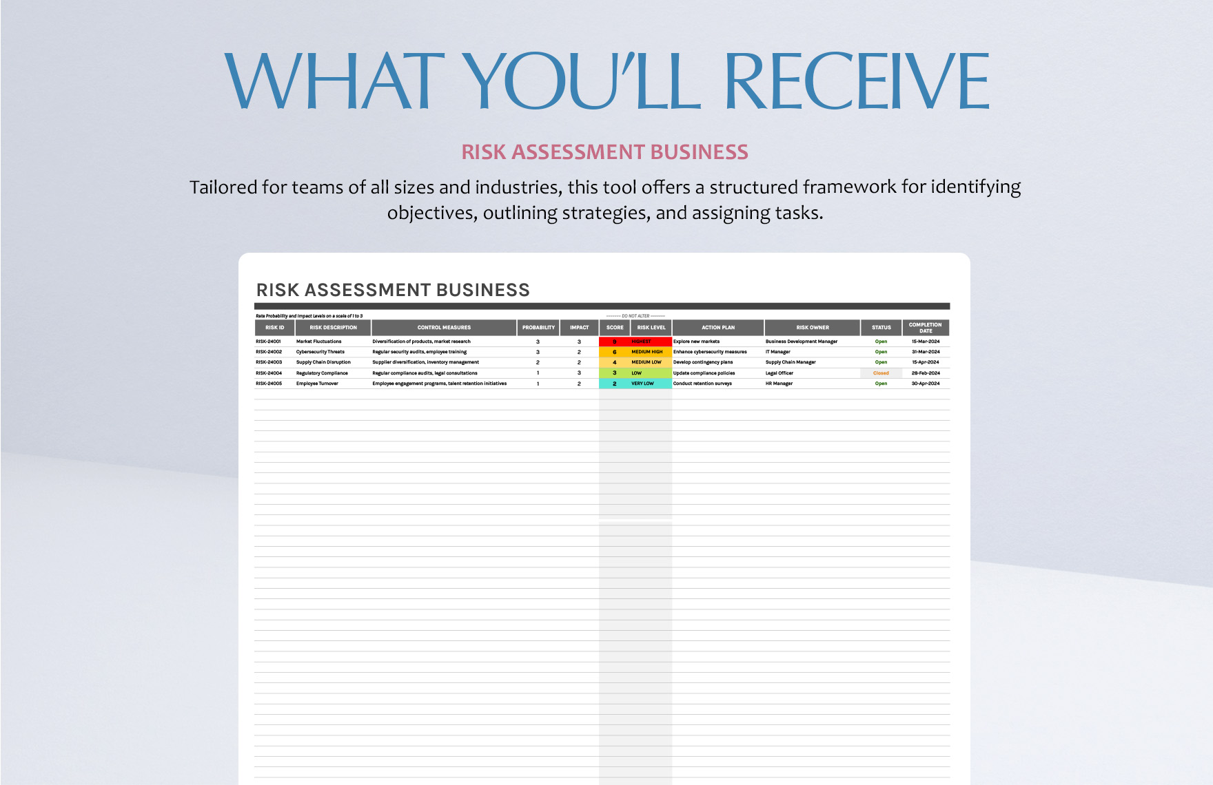 Risk Assessment Business Template