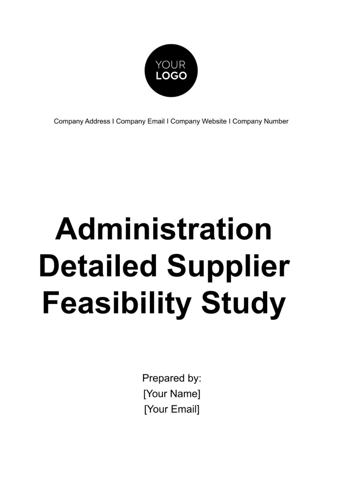 Administration Detailed Supplier Feasibility Study Template