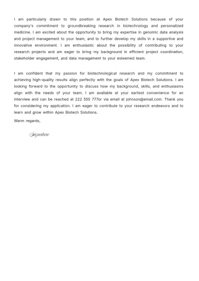 Free Research Coordinator Cover Letter Template to Edit Online