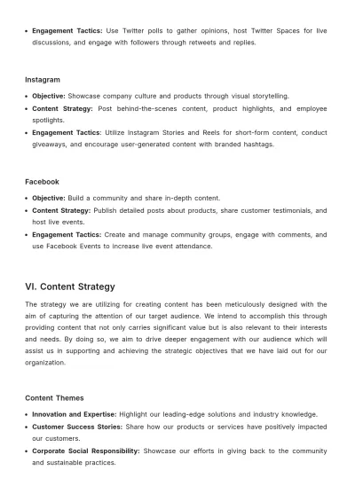 Free Administration Corporate Social Media Strategy Template to Edit Online