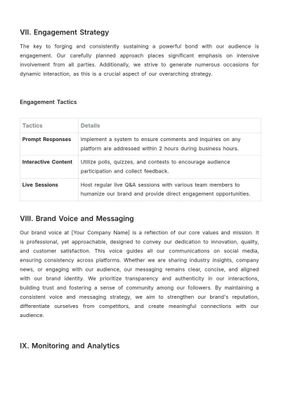 Free Administration Corporate Social Media Strategy Template to Edit Online