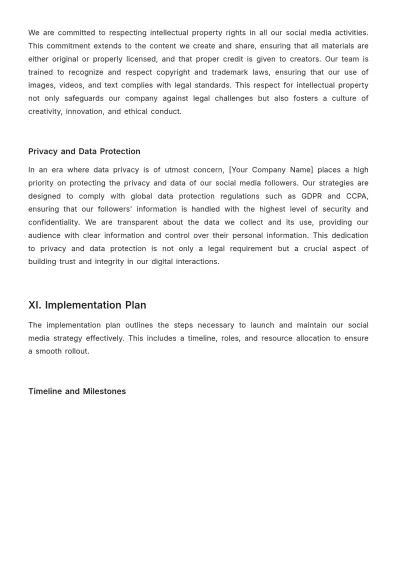 Free Administration Corporate Social Media Strategy Template to Edit Online