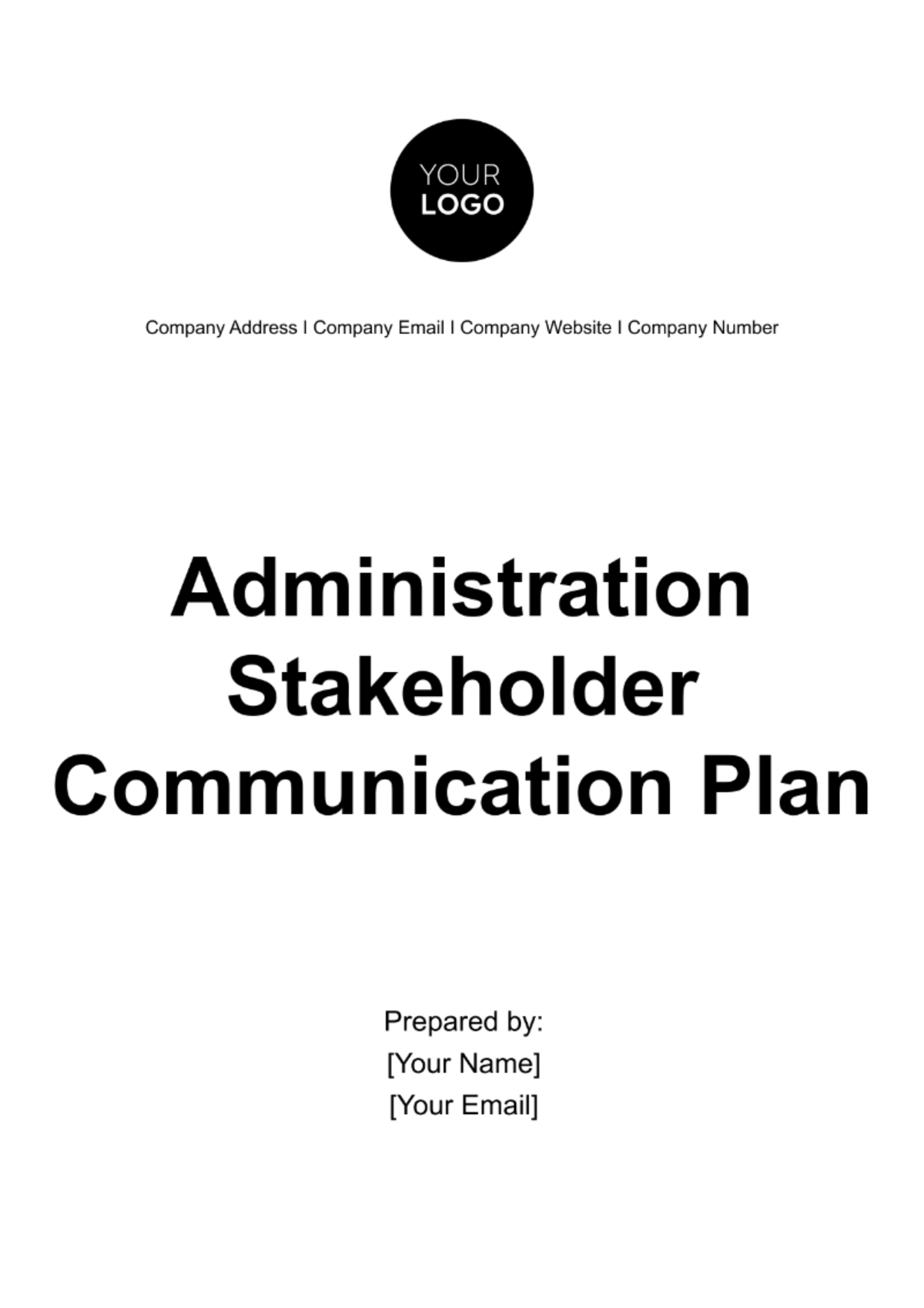 Free Administration Stakeholder Communication Plan Template