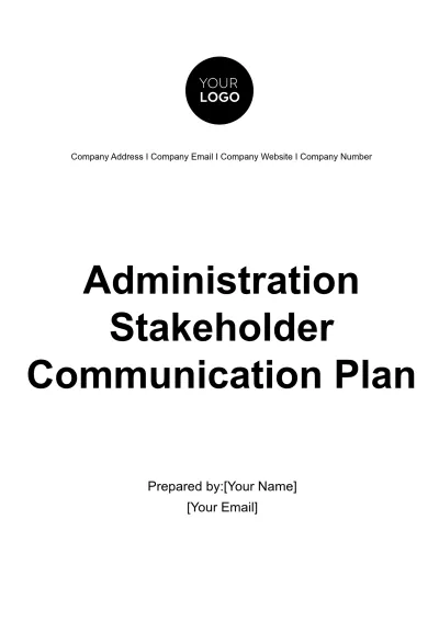 Free Administration Stakeholder Communication Plan Template to Edit Online