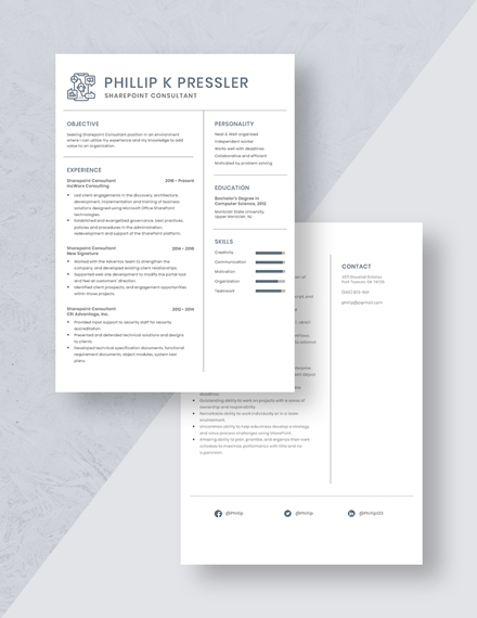 Sharepoint Consultant Resume Download