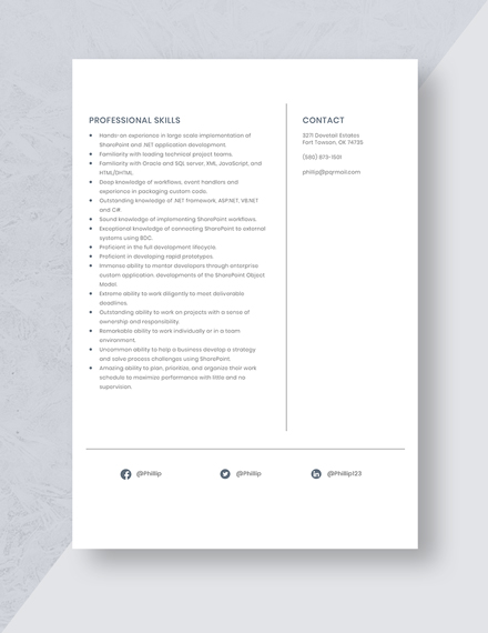 Sharepoint Consultant Resume Template