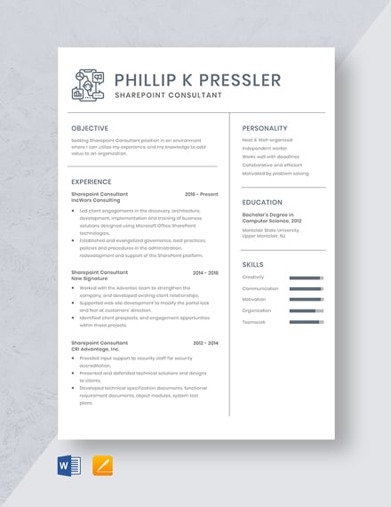 Sharepoint Consultant Resume