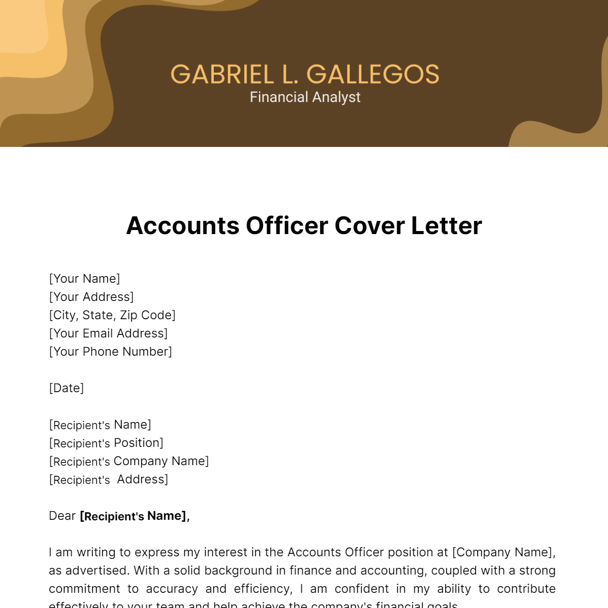 Accounts Officer Cover Letter Template