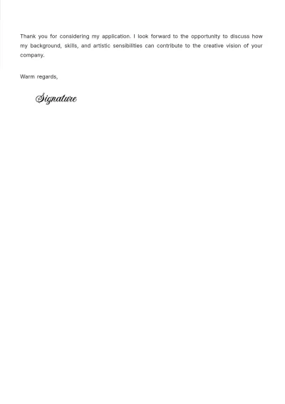 Free Dancer Cover Letter Template to Edit Online