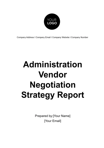 Free Administration Vendor Negotiation Strategy Report Template to Edit Online