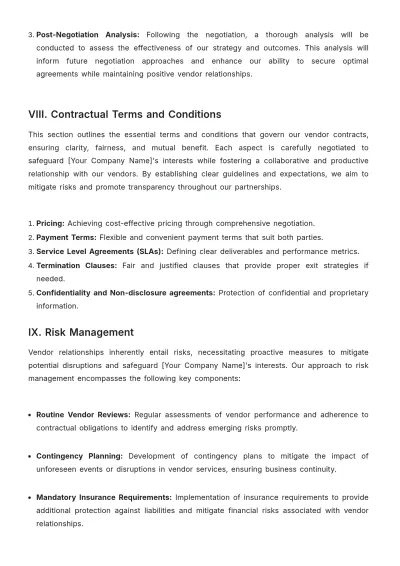 Free Administration Vendor Negotiation Strategy Report Template to Edit Online