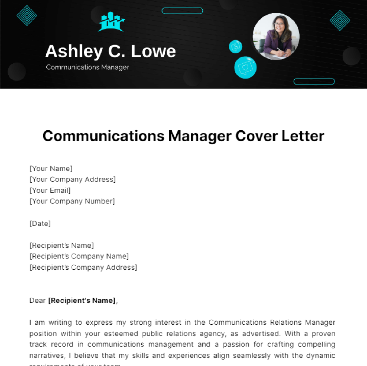 Communications Manager Cover Letter Template Edit Online And Download Example 