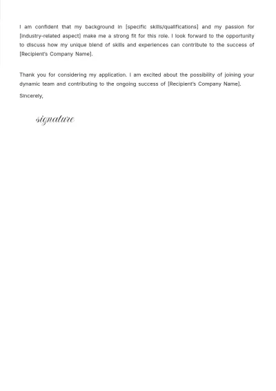 Free Development Manager Cover Letter Template to Edit Online