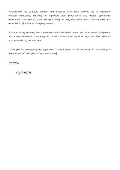 Free Team Manager Cover Letter Template to Edit Online
