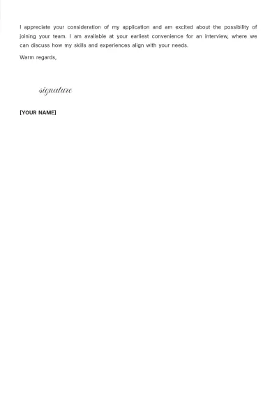 Free Digital Designer Cover Letter Template to Edit Online