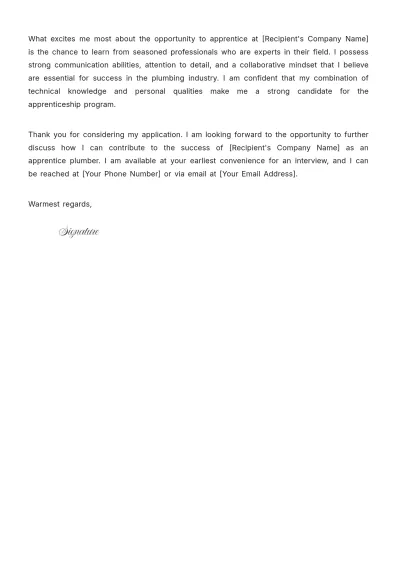 Free Apprentice Cover Letter Template to Edit Online