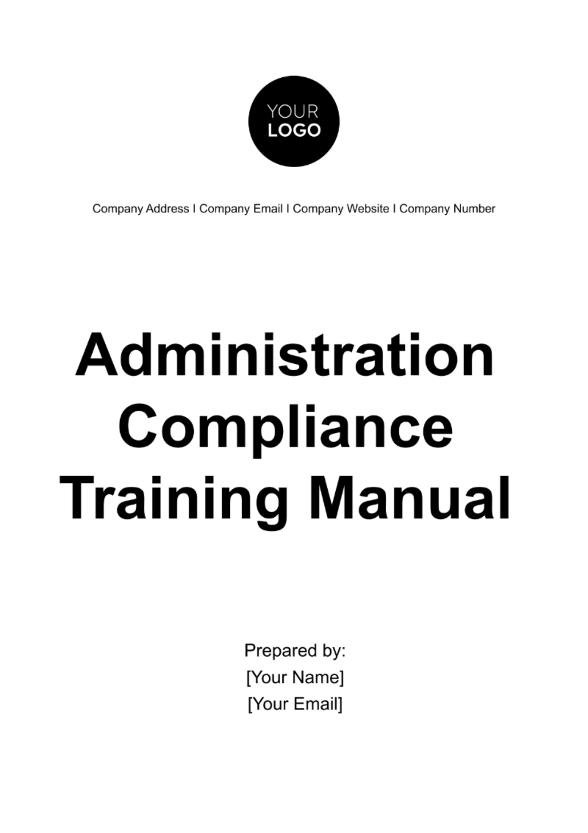 Administration Compliance Training Manual Template