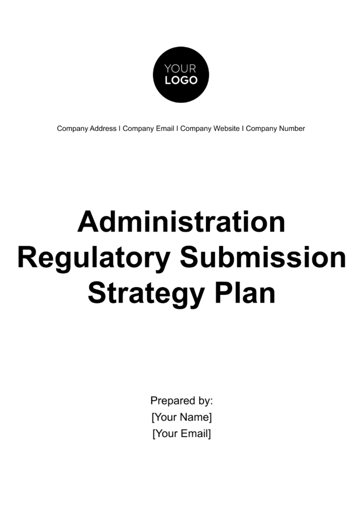 Free Administration Regulatory Submission Strategy Plan Template