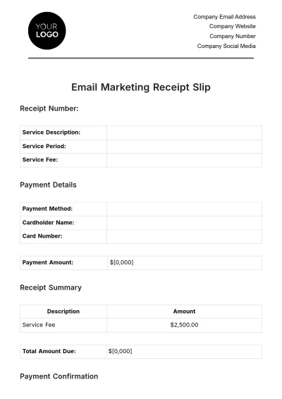 Free Email Marketing Receipt Slip Template & AI Receipt Maker