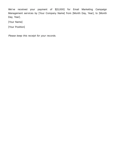 Free Email Marketing Receipt Slip Template & AI Receipt Maker