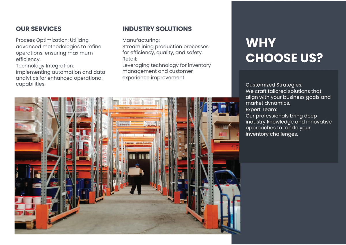 Free Inventory Optimization Strategies Brochure Template to Edit Online