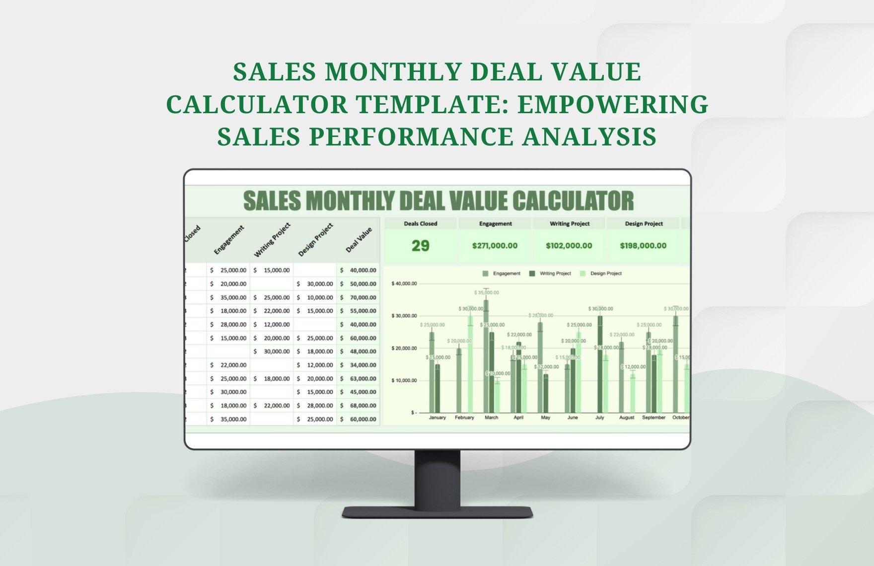 Sales Monthly Deal Value Calculator Template