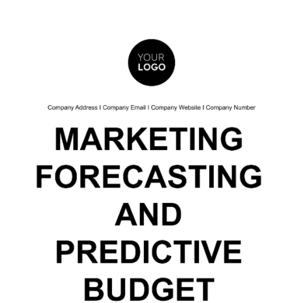 Marketing Forecasting and Predictive Budget Planning Template