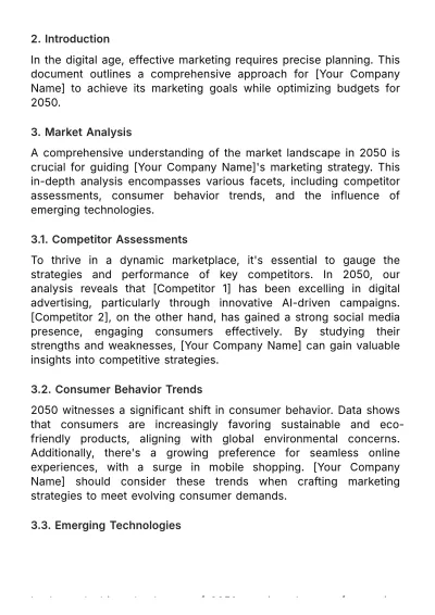 Free Marketing Forecasting and Predictive Budget Planning Template to Edit Online