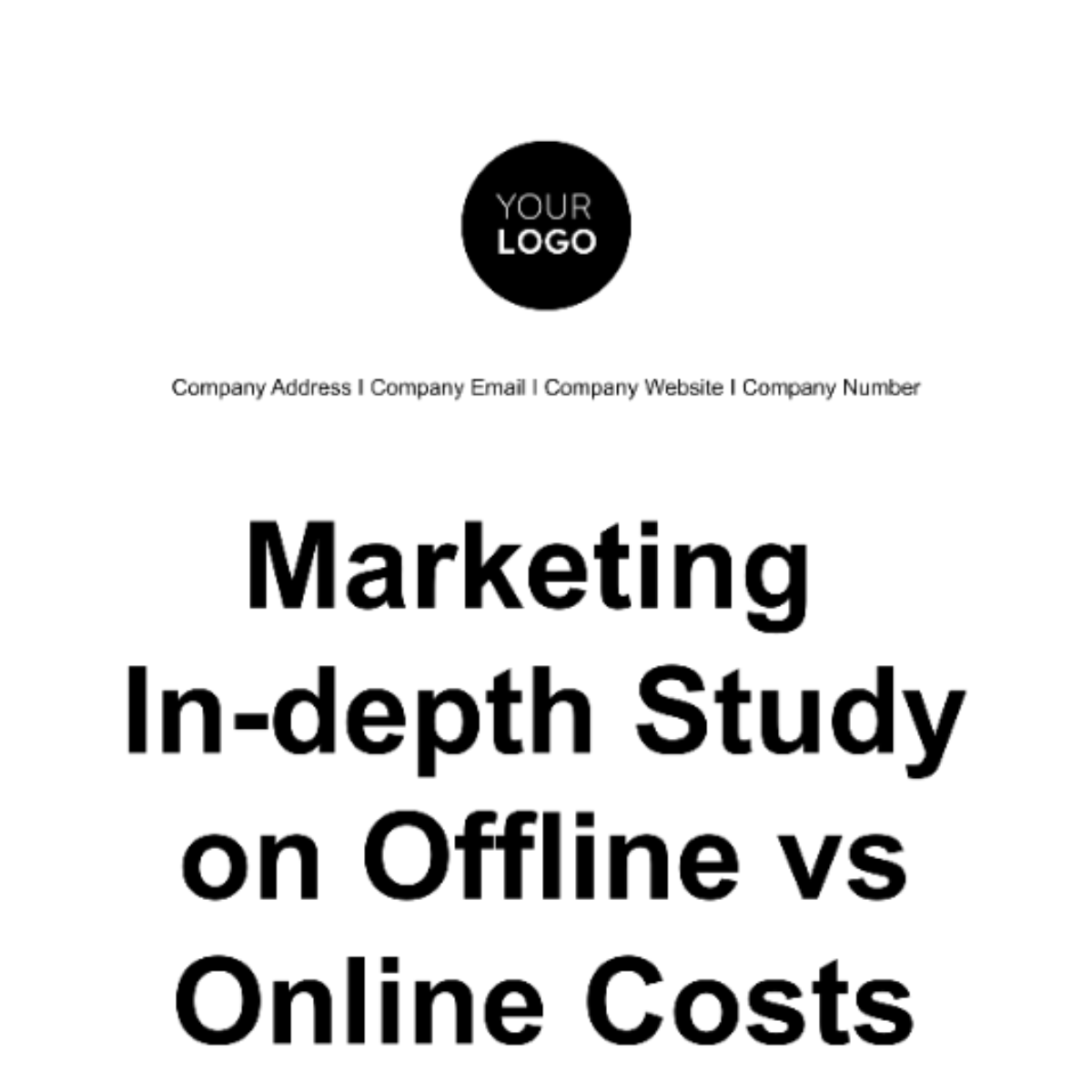 Free Marketing In-depth Study on Offline vs Online Costs Template