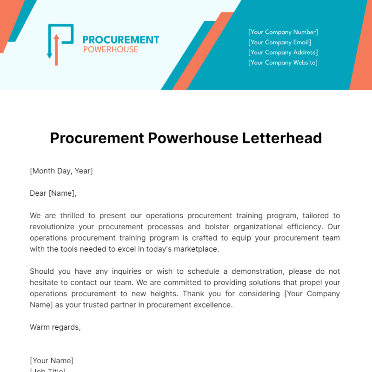 Procurement Powerhouse Letterhead Template