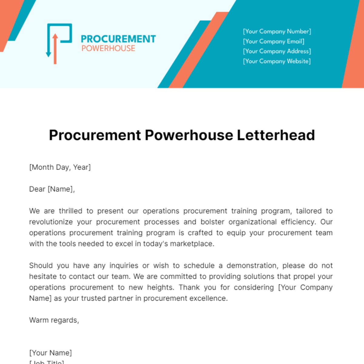 Procurement Powerhouse Letterhead Template - Edit Online & Download