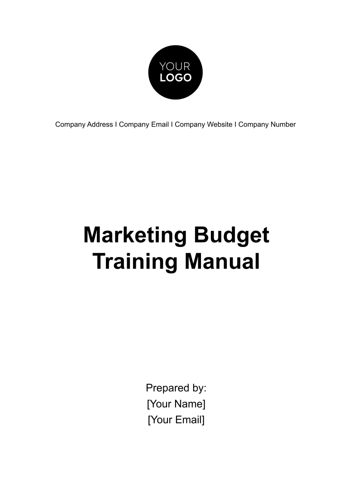 Marketing Budget Training Manual Template - Edit Online & Download