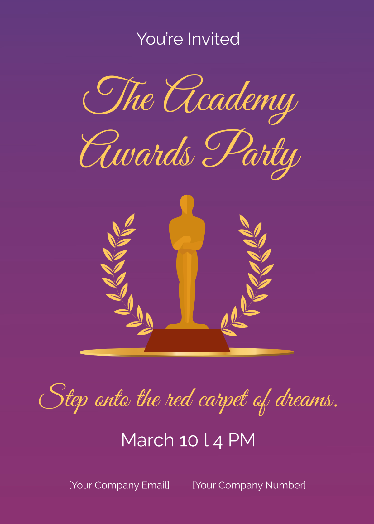 The Academy Awards Party Invitation Template