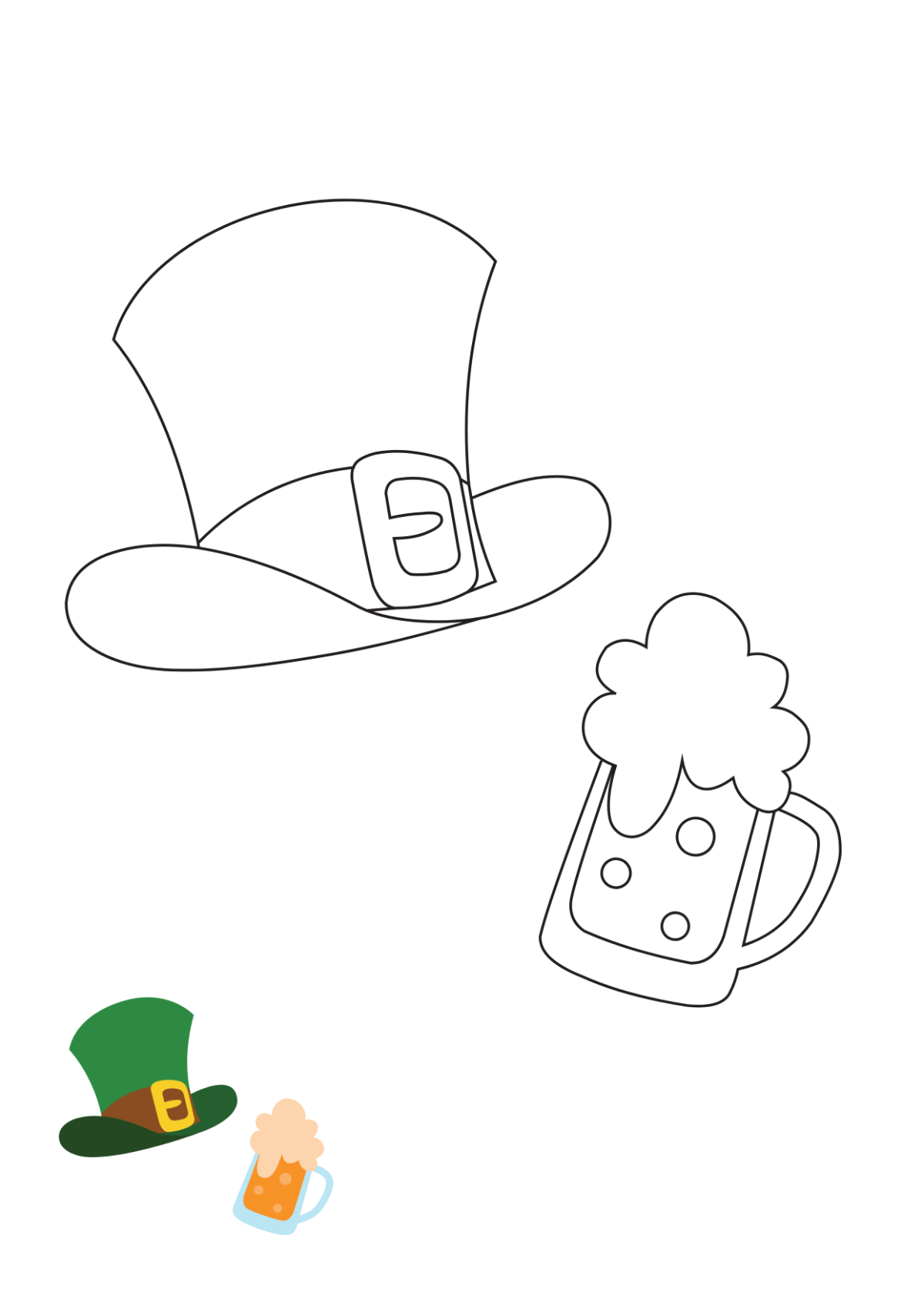 Happy St. Patrick’s Day Coloring Page Template