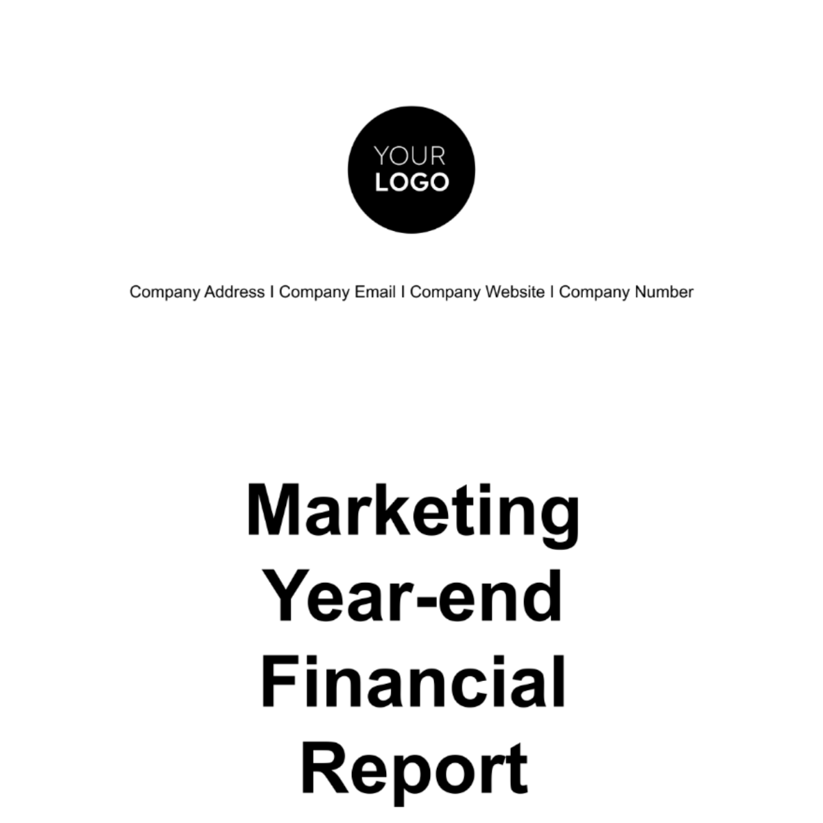 Marketing Year-end Financial Report Template