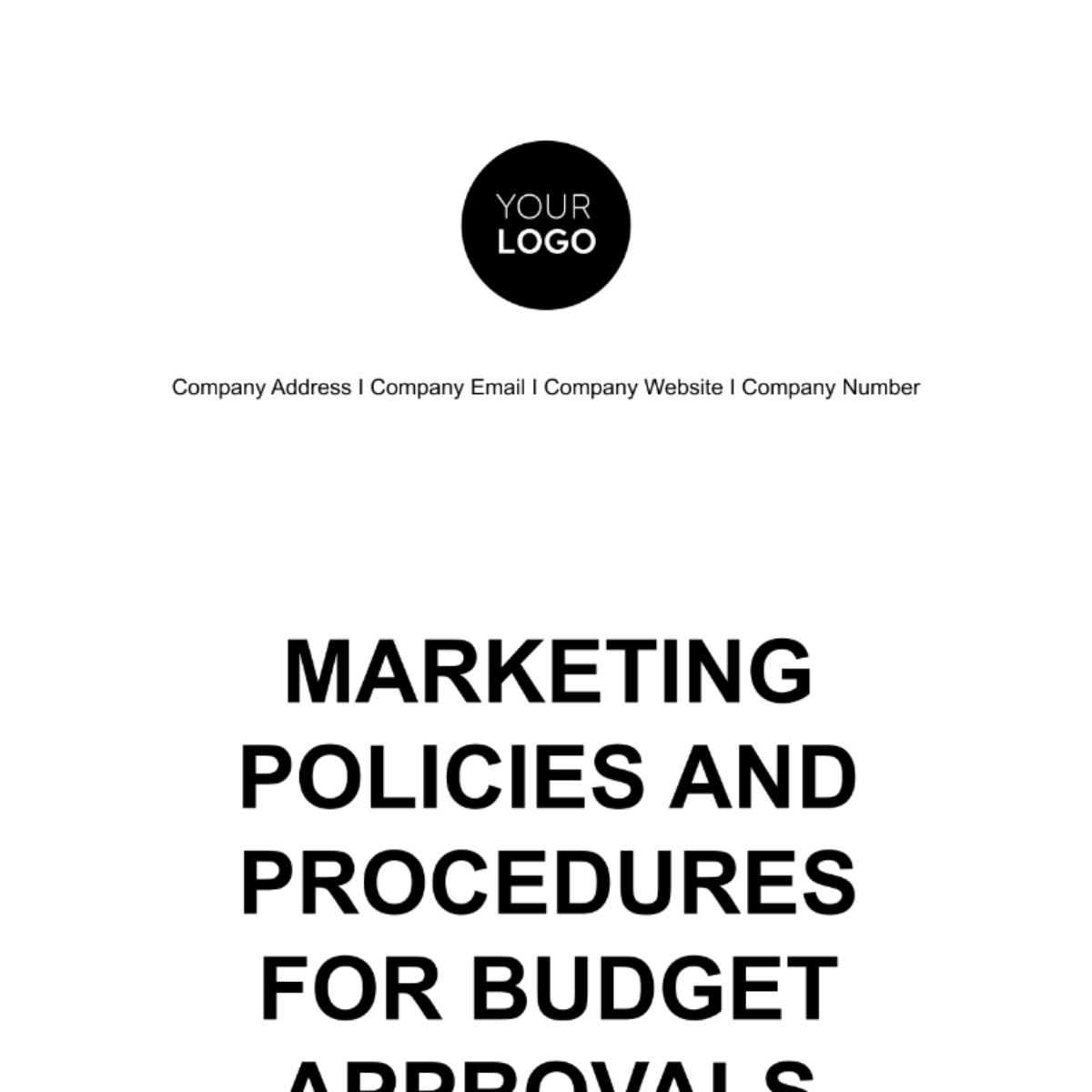 Marketing Policies & Procedures for Budget Approvals Template