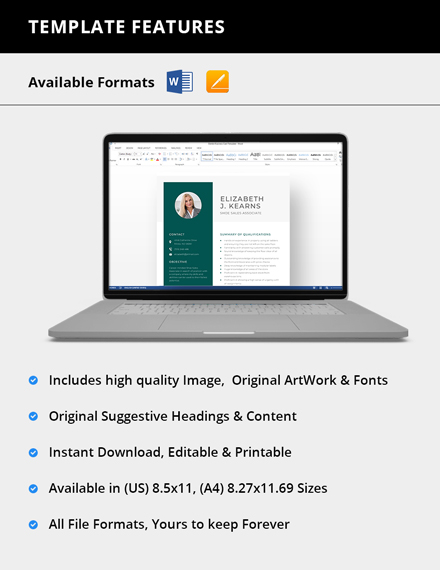 Shoe Sales Associate Resume Template - Word, Apple Pages | Template.net