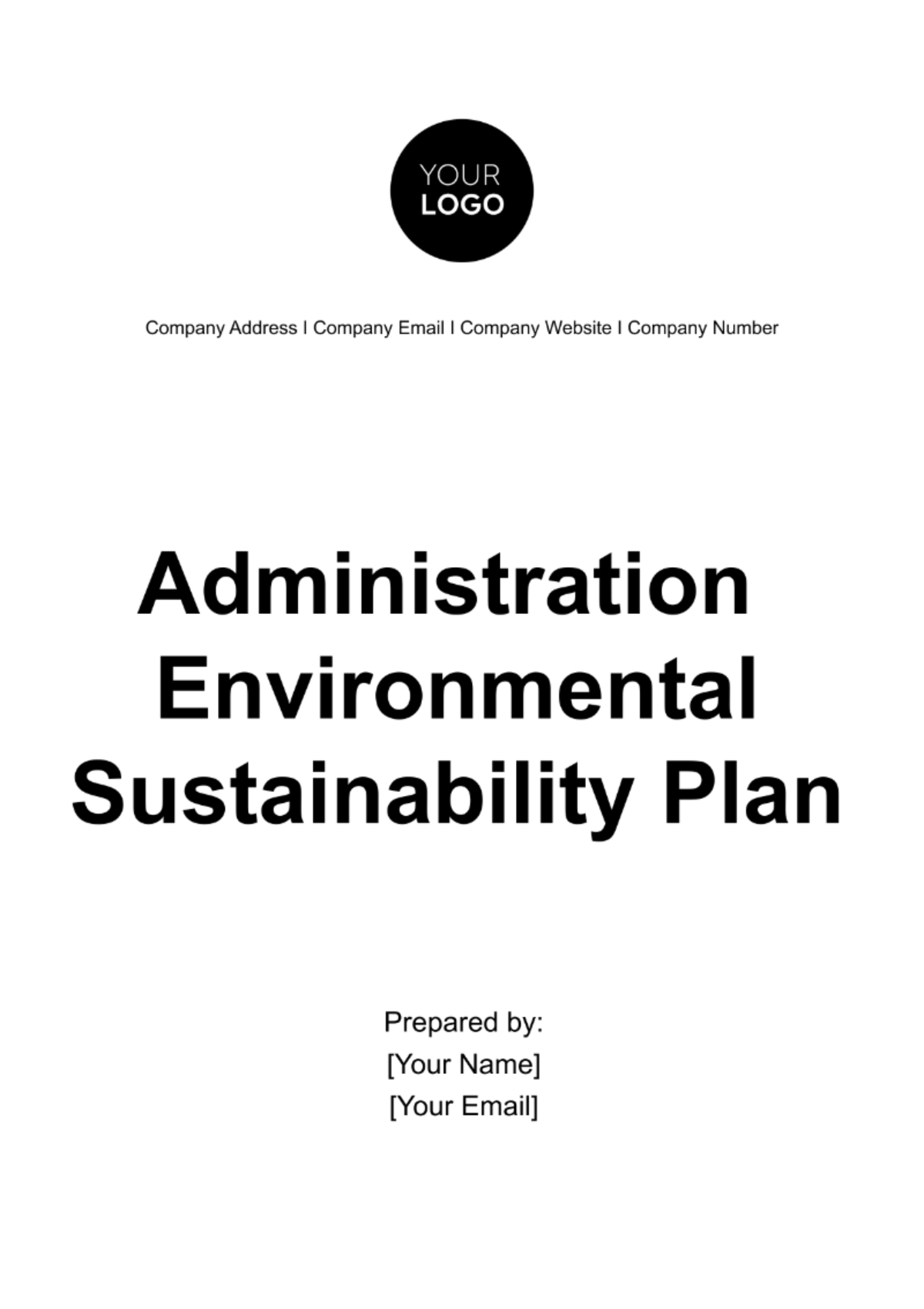 Free Administration Environmental Sustainability Plan Template
