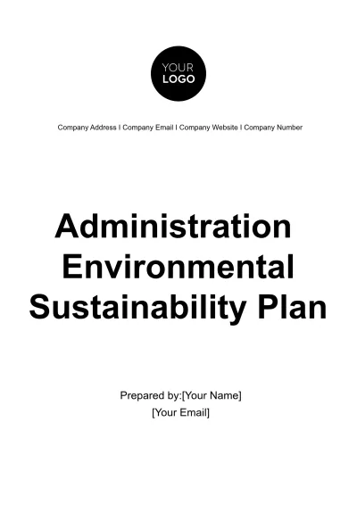 Free Administration Environmental Sustainability Plan Template to Edit Online