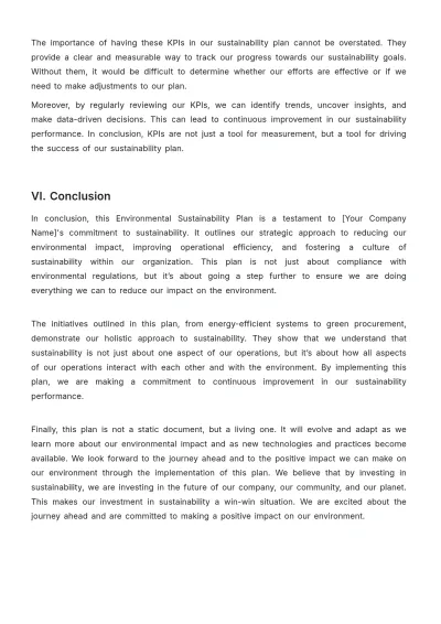 Free Administration Environmental Sustainability Plan Template to Edit Online