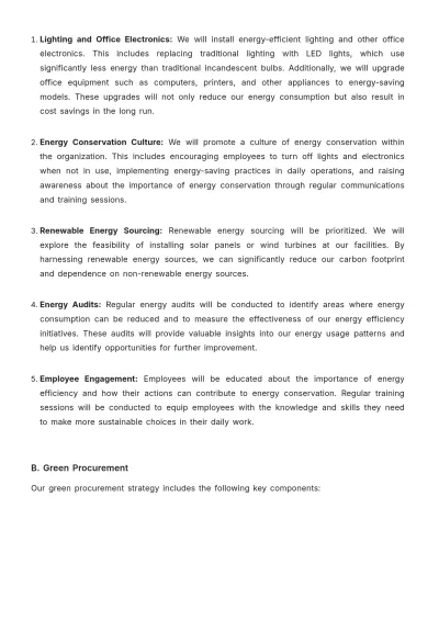 Free Administration Environmental Sustainability Plan Template to Edit Online