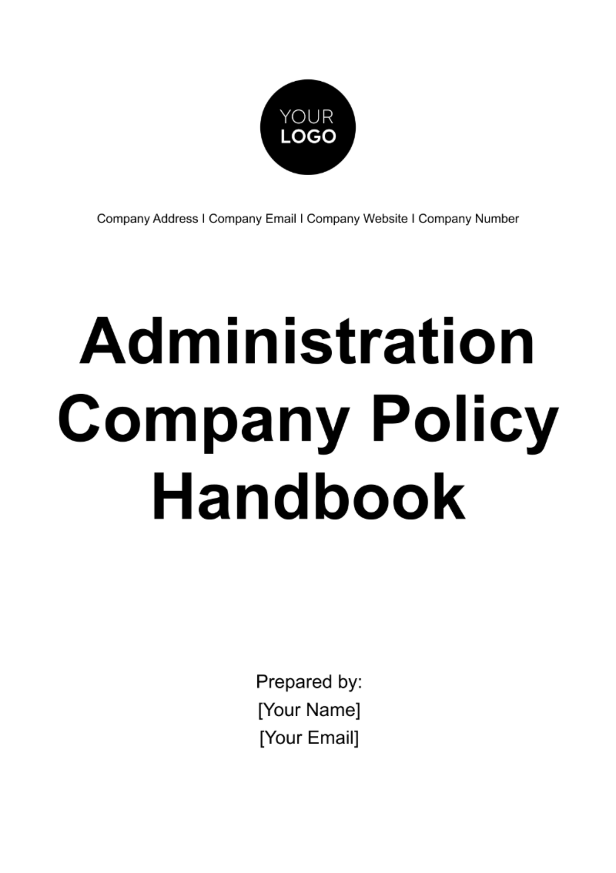 Free Administration Company Policy Handbook Template