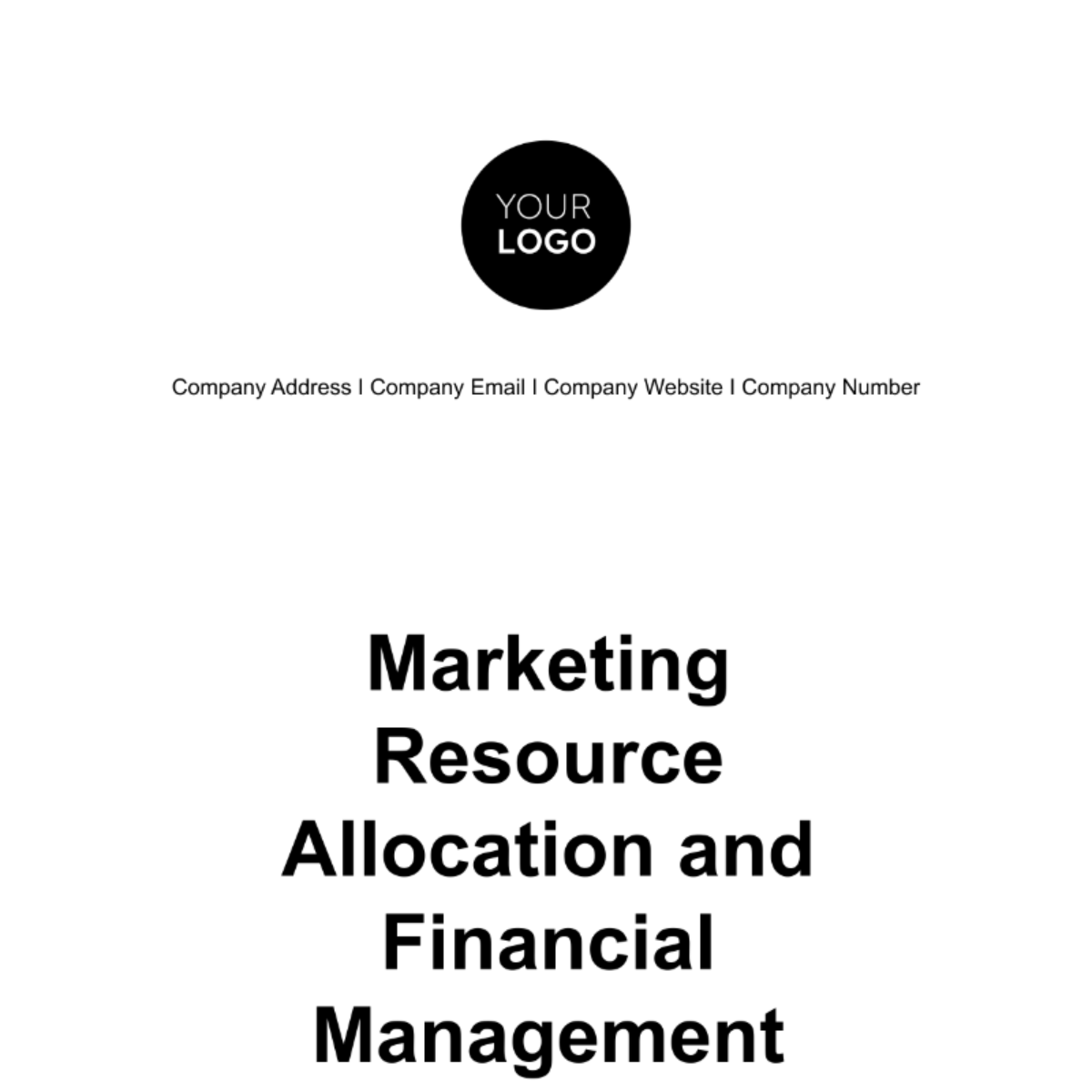 Marketing Resource Allocation and Financial Management Template