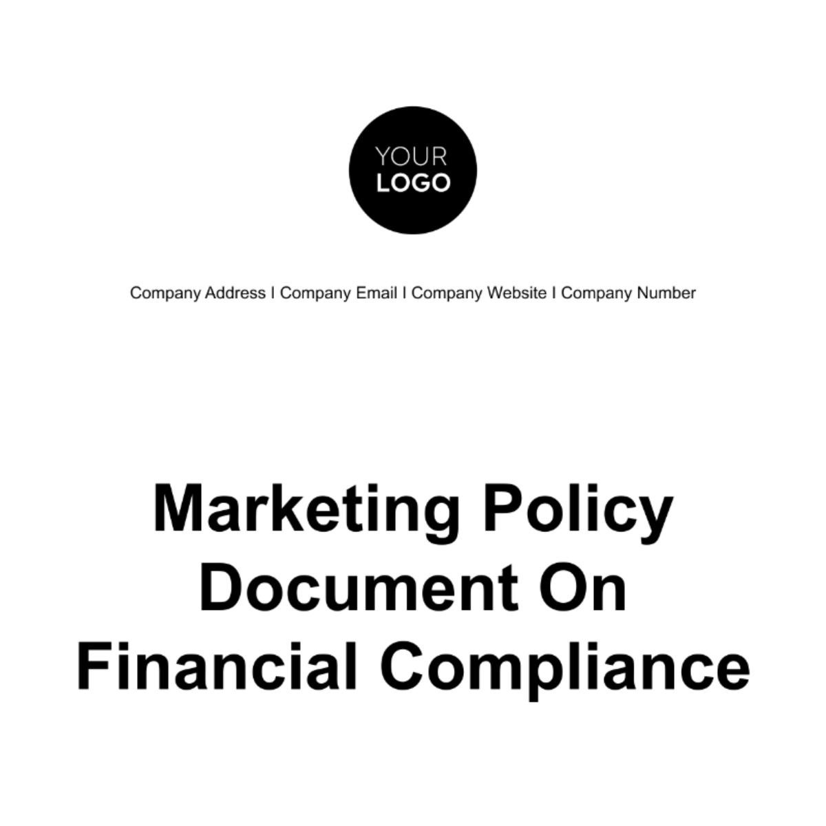 Free Marketing Policy Document on Financial Compliance Template
