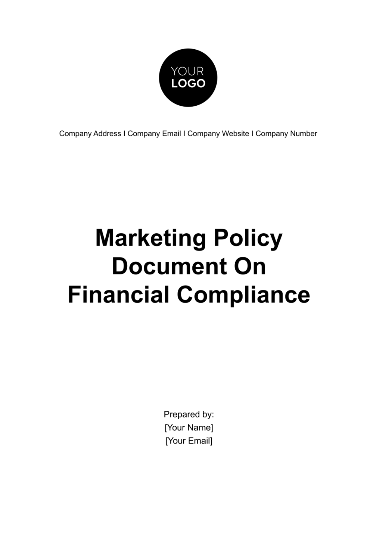 Marketing Policy Document on Financial Compliance Template - Edit Online & Download