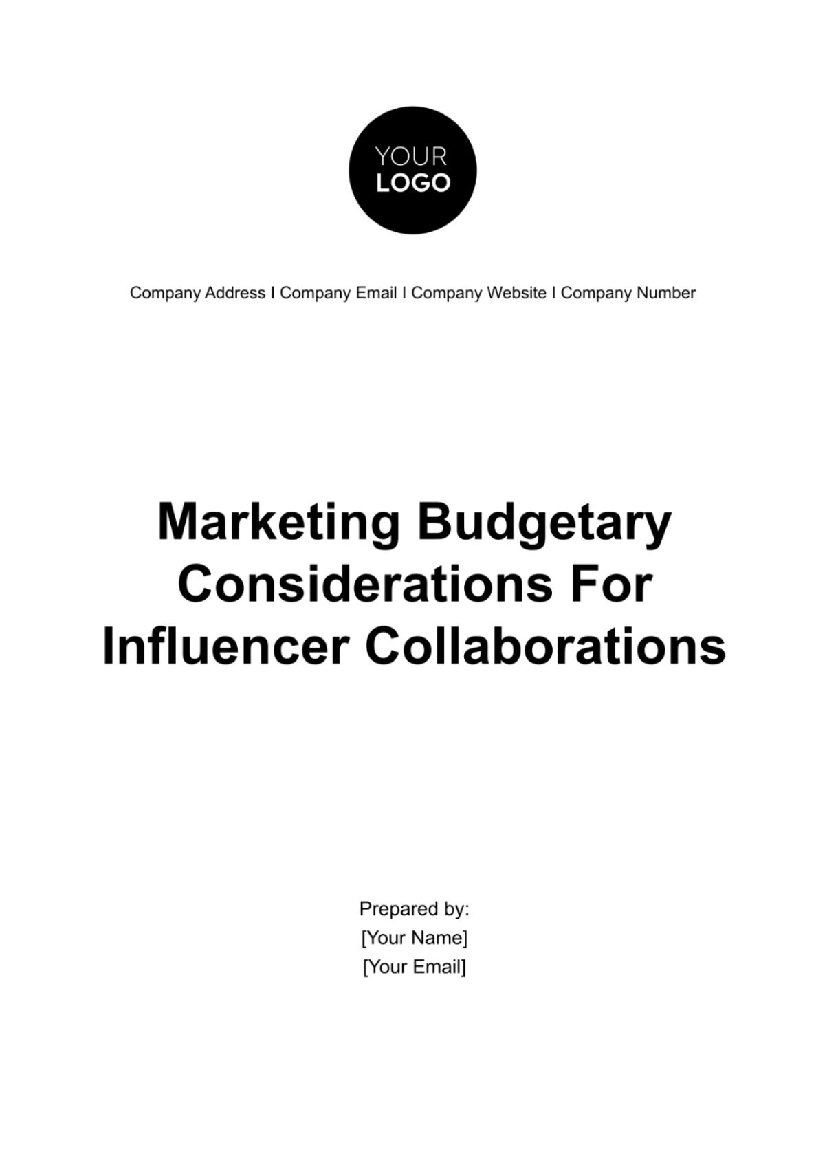 Marketing Budgetary Considerations for Influencer Collaborations Template - Edit Online & Download