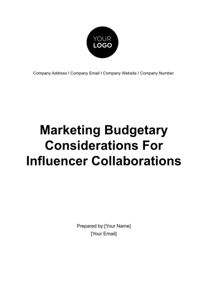 Free Marketing Budgetary Considerations for Influencer Collaborations Template to Edit Online
