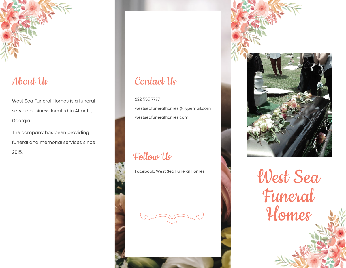 Plan Funeral Memorial Tri-Fold Brochure Template